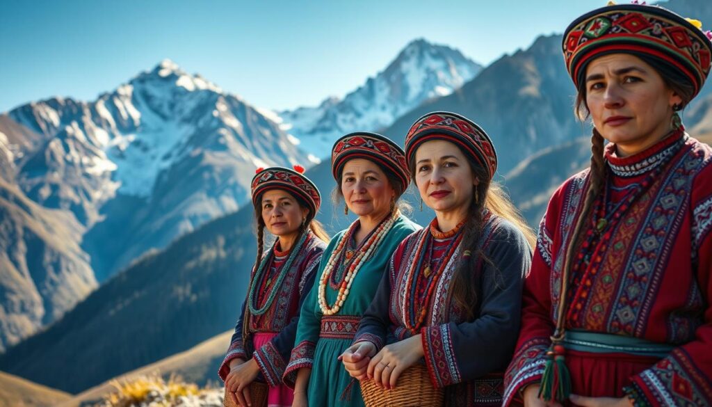 Albanische Bergstämme in traditioneller Tracht