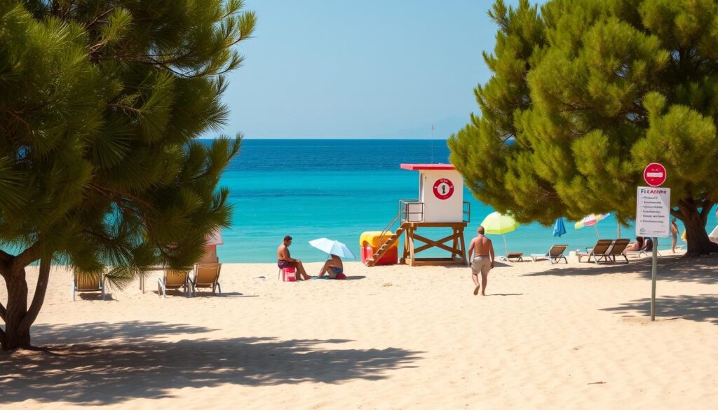 Sicherheit am albanien strand