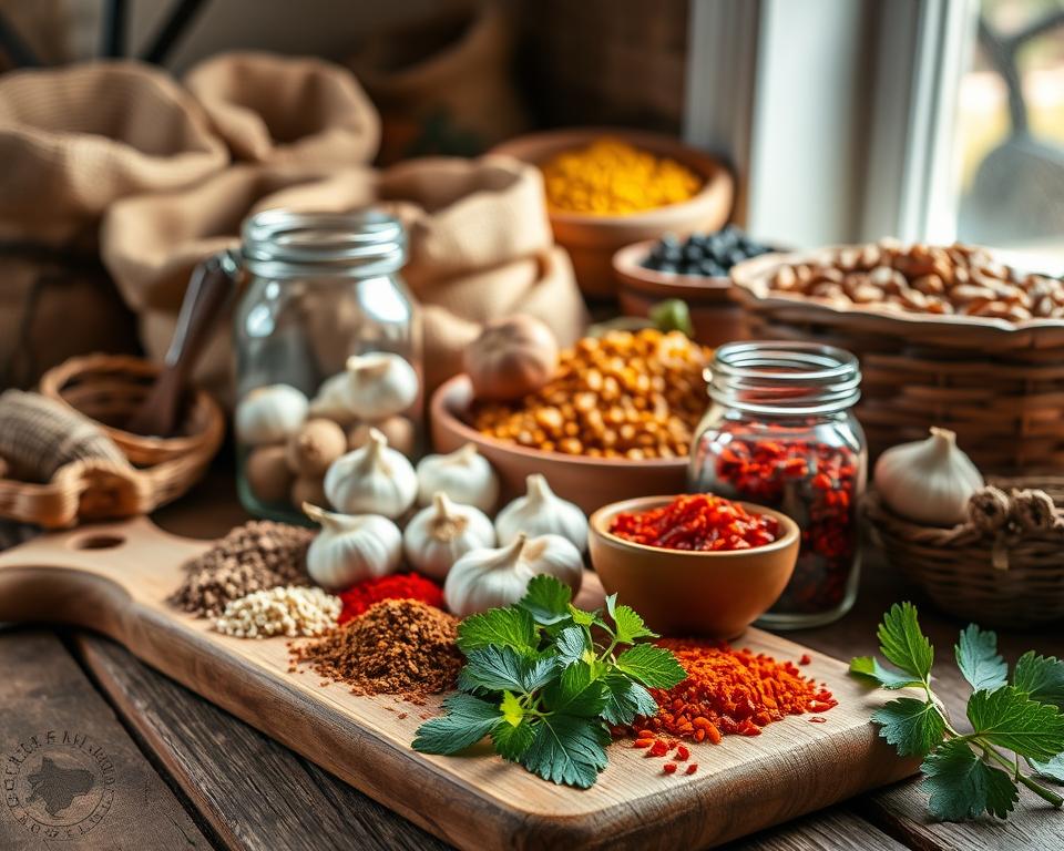 Albanische Zutaten und Gewürze