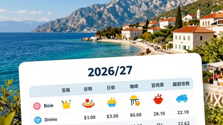 Albanien Preistabelle für Touristen 2026/27