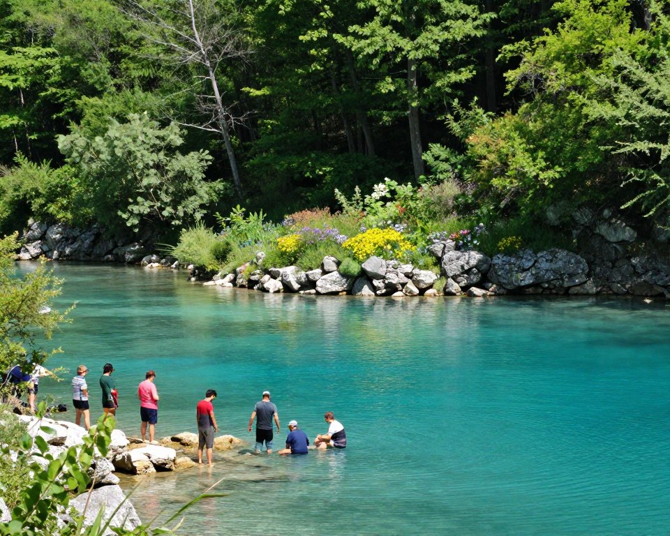 Baden Syri i Kaltër und Naturschutz am Blauen Auge Baden Syri i Kaltër und Naturschutz am Blauen Auge