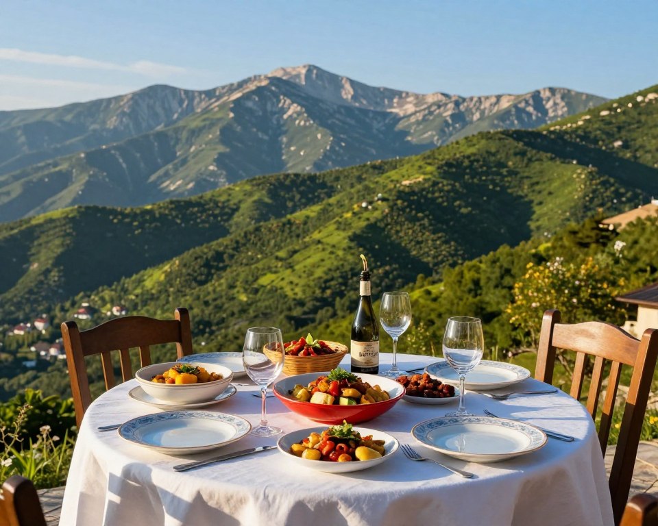 Essen mit Aussicht Tirana auf dem Dajti