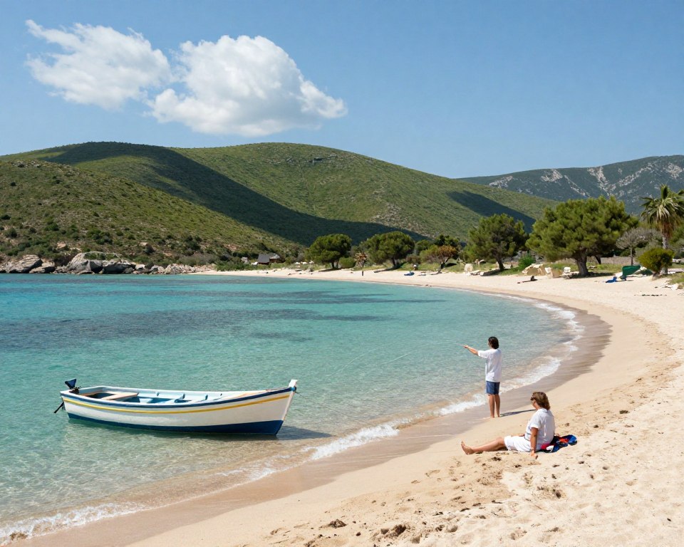 Krorëza-Strand Boot und Badestopp