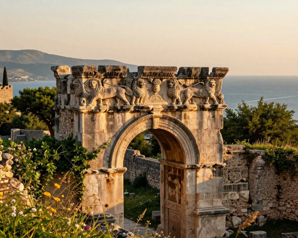 Löwentor Butrint mit Löwenrelief Löwentor Butrint mit Löwenrelief