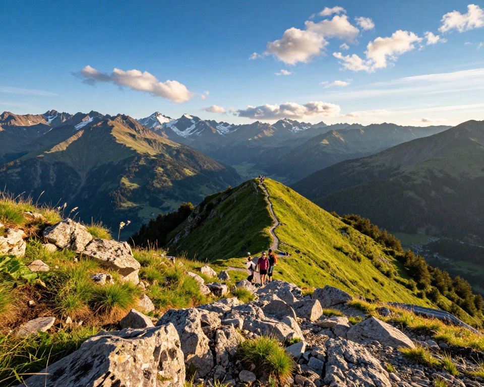 Maja e Rosit Wanderung mit Blick auf das Valbona-Tal