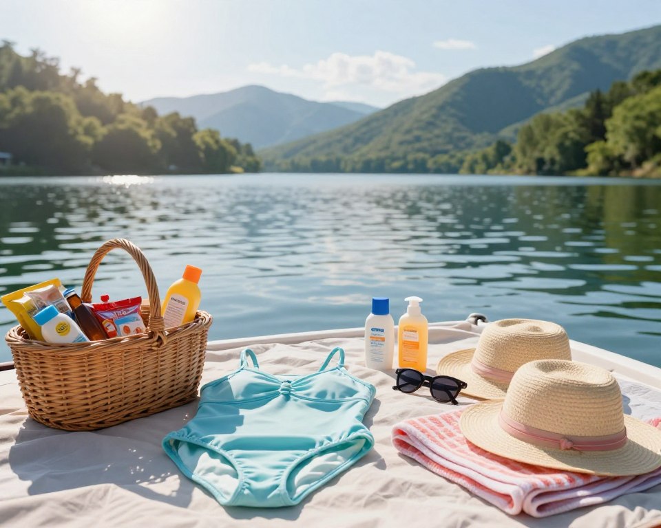 Packliste Koman-See mit Badekleidung und Sonnenschutz
