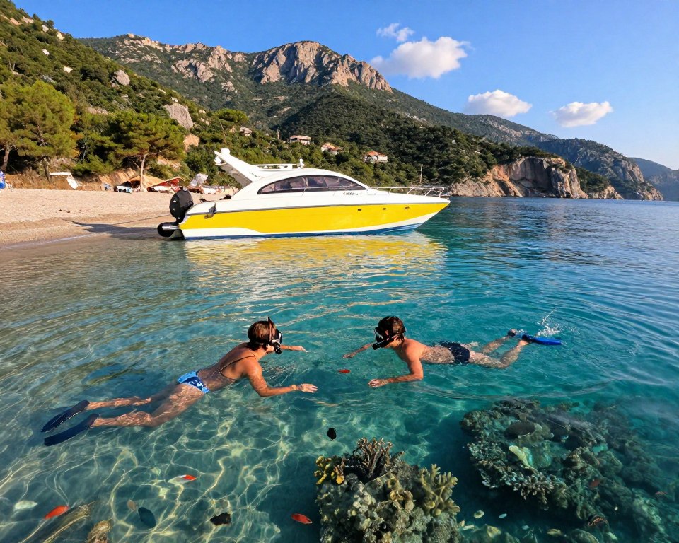 Schnorcheln Karaburun bei einem Badestopp Schnorcheln Karaburun bei einem Badestopp