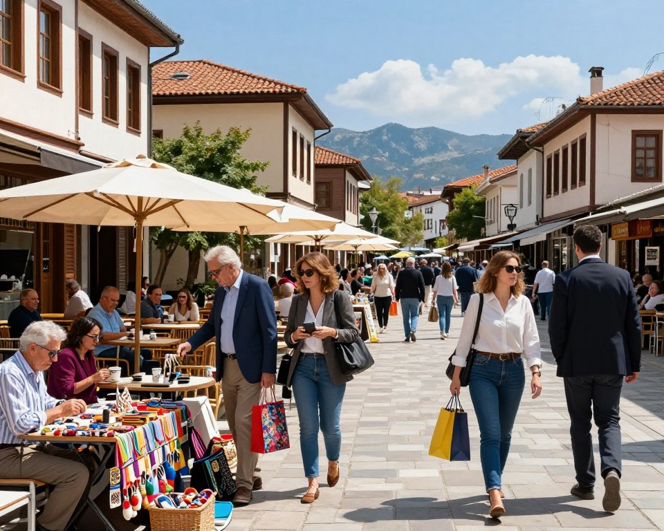 Shkodra Shopping in der Fußgängerzone Shkodra Shopping in der Fußgängerzone