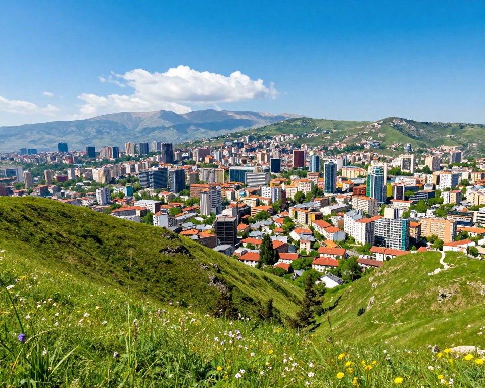 Sicht auf Tirana vom Dajti bei klarem Wetter