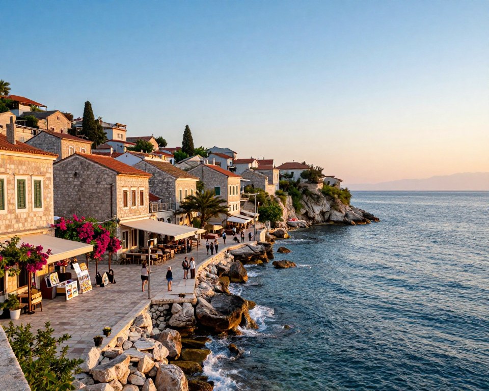 Ulcinj Altstadt über dem Meer